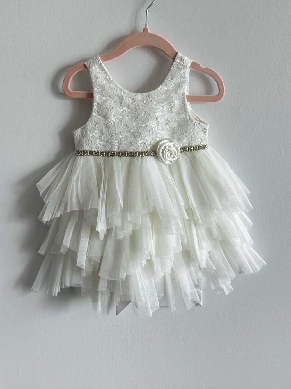 American Princess White Lace & Tulle Tiered Dress - 18M - Picture 2 of 6